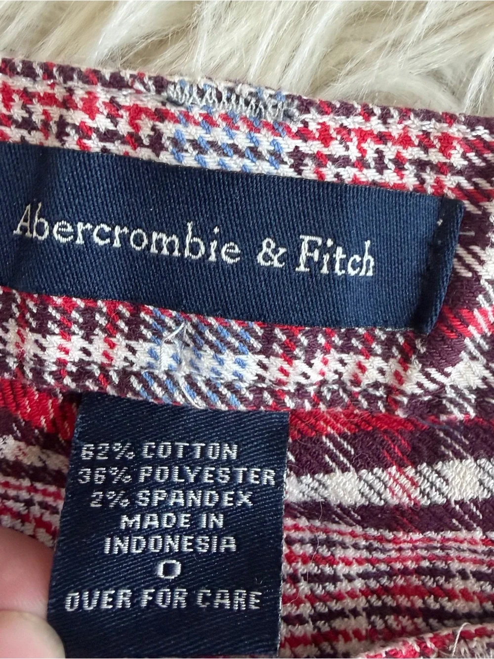 Y2K Abercrombie Fitch Flare Jeans Womens 0 Red Plaid Bell Bottom Mean Girls